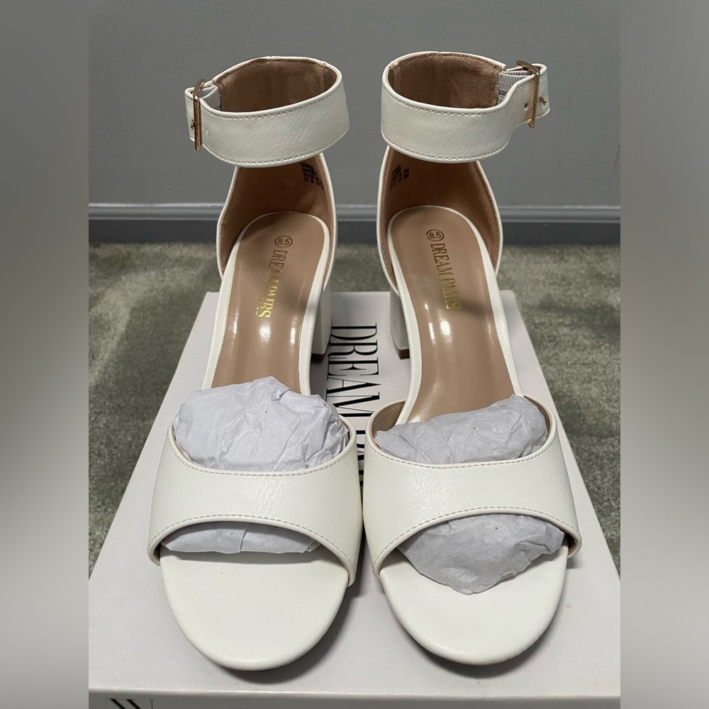 DREAM PAIRS Womens Chunkle Low Heel Pump Ankle Strap Dress Sandal - 8.5 - Picture 4 of 8